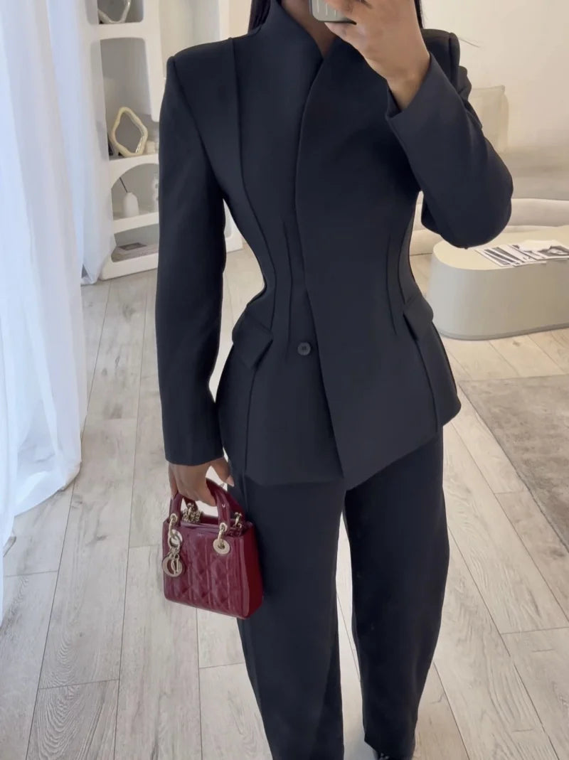 Ensemble Femme Veste de Costume et Pantalon Décontracté 3