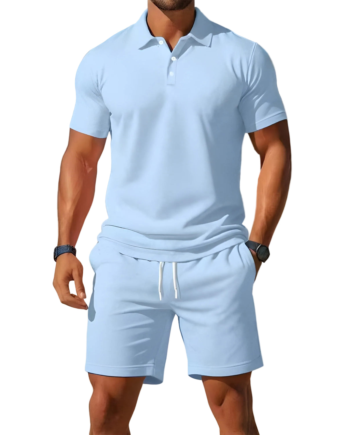 Ensemble Homme Polo à Manches Courtes et Short 0