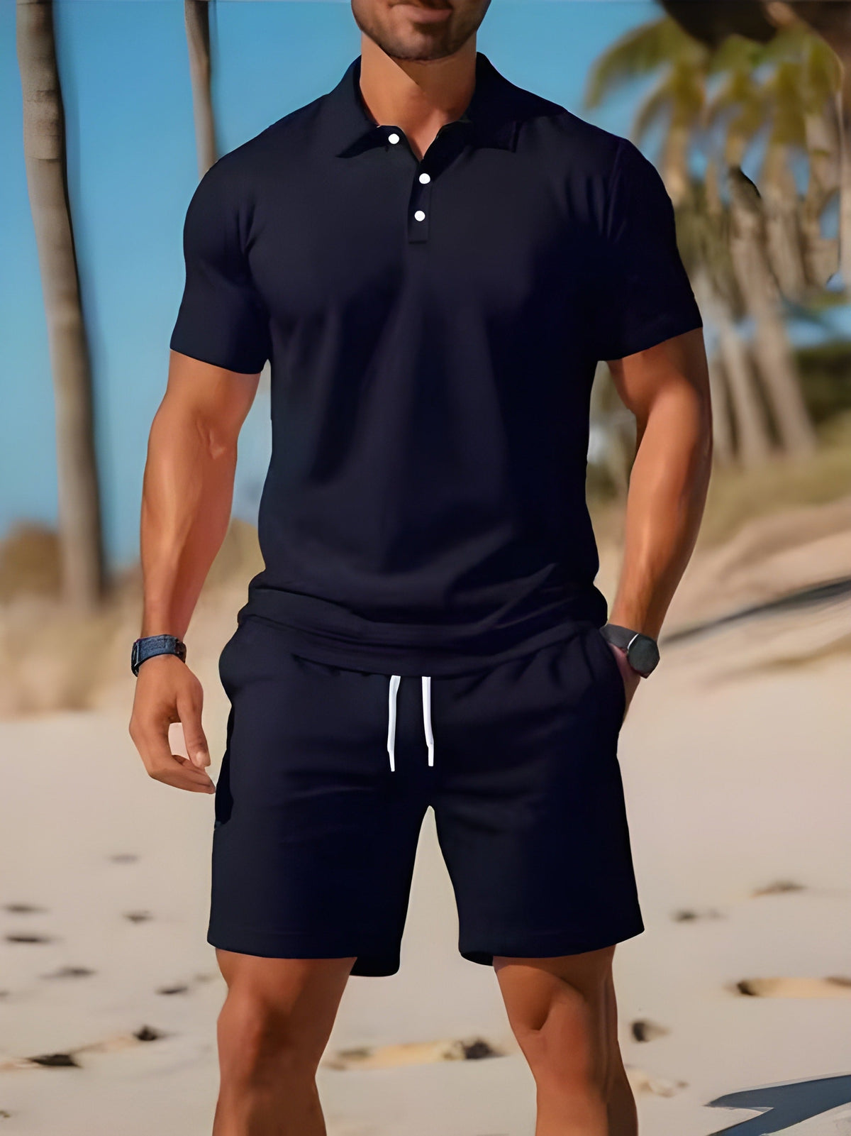 Ensemble Homme Polo à Manches Courtes et Short 3