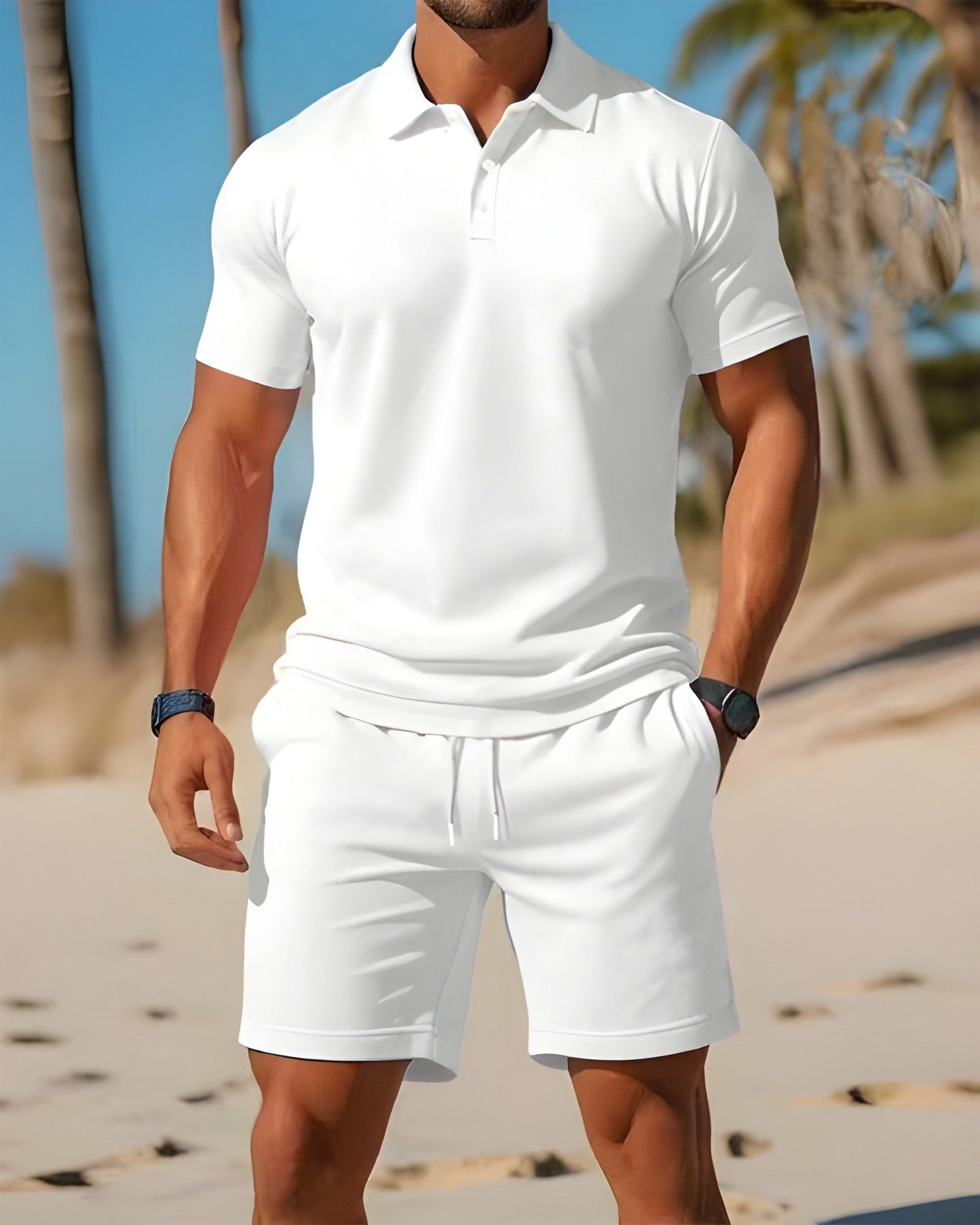Ensemble Homme Polo à Manches Courtes et Short 6