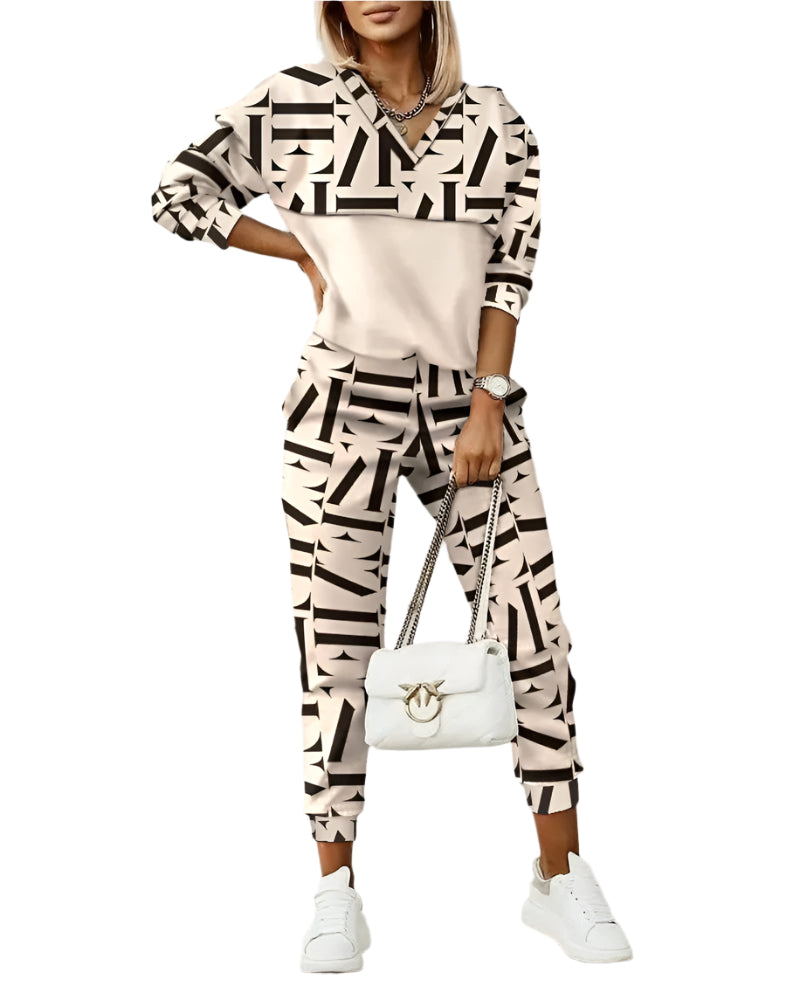 Ensemble Jogging Femme Monogram Coupe Moderne Tissu Mélangé 0