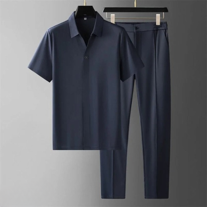 Ensemble Pour Hommes Polo Pantalon Tweed Respirant 10