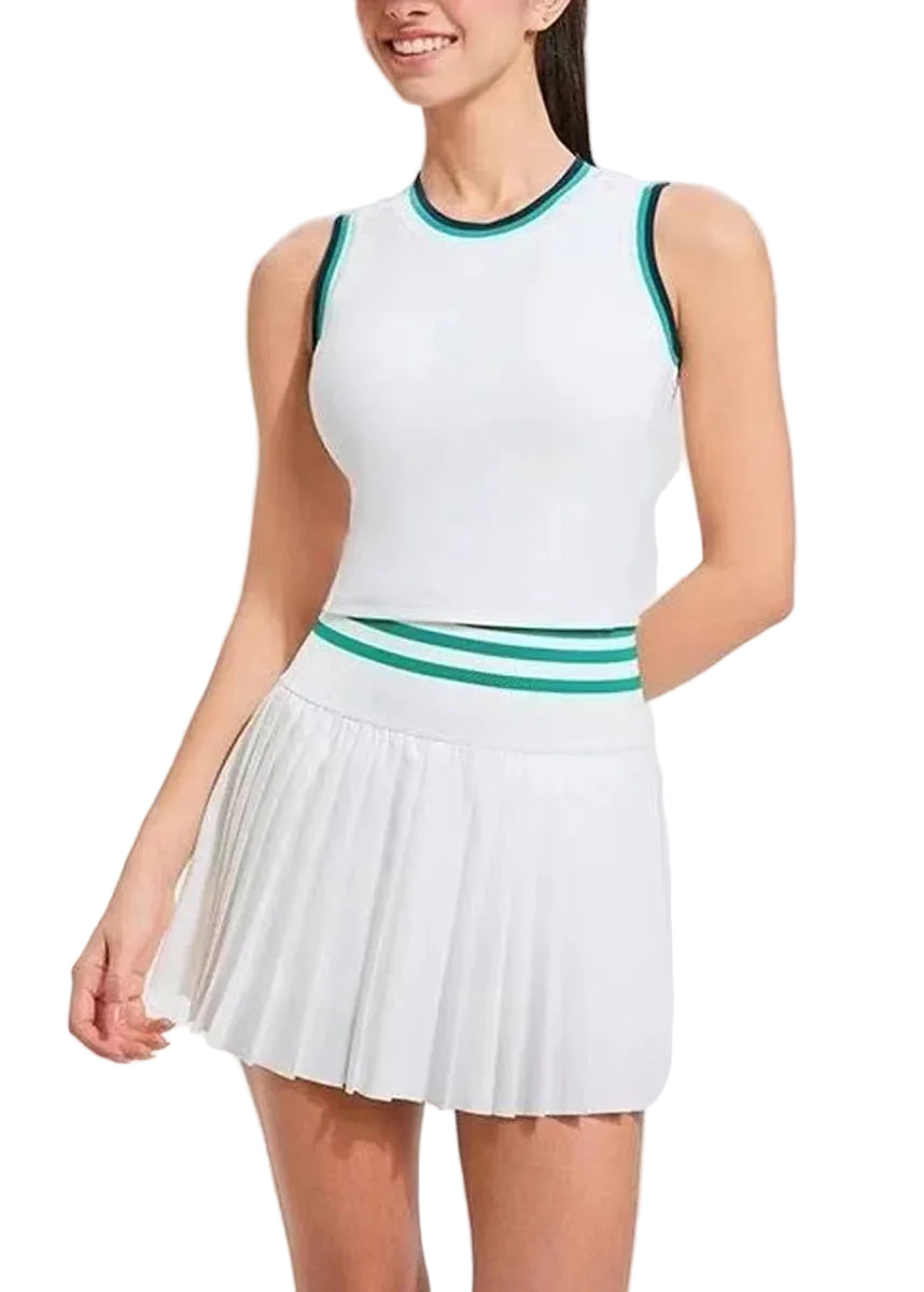 Ensemble Sport Femme Décontracté Col Rond avec Short Intégré 0