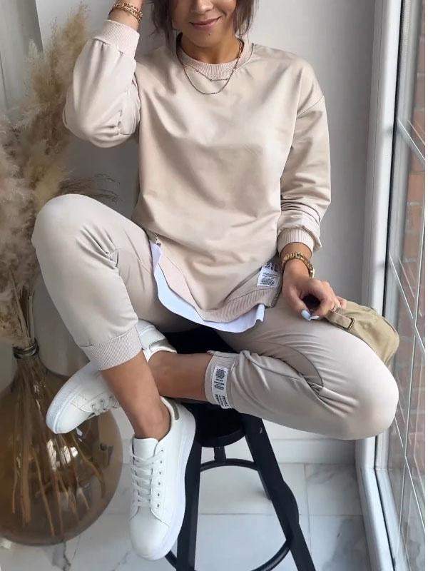 Ensemble Survêtement Femme Décontracté avec Sweat et Pantalon Moderne 4