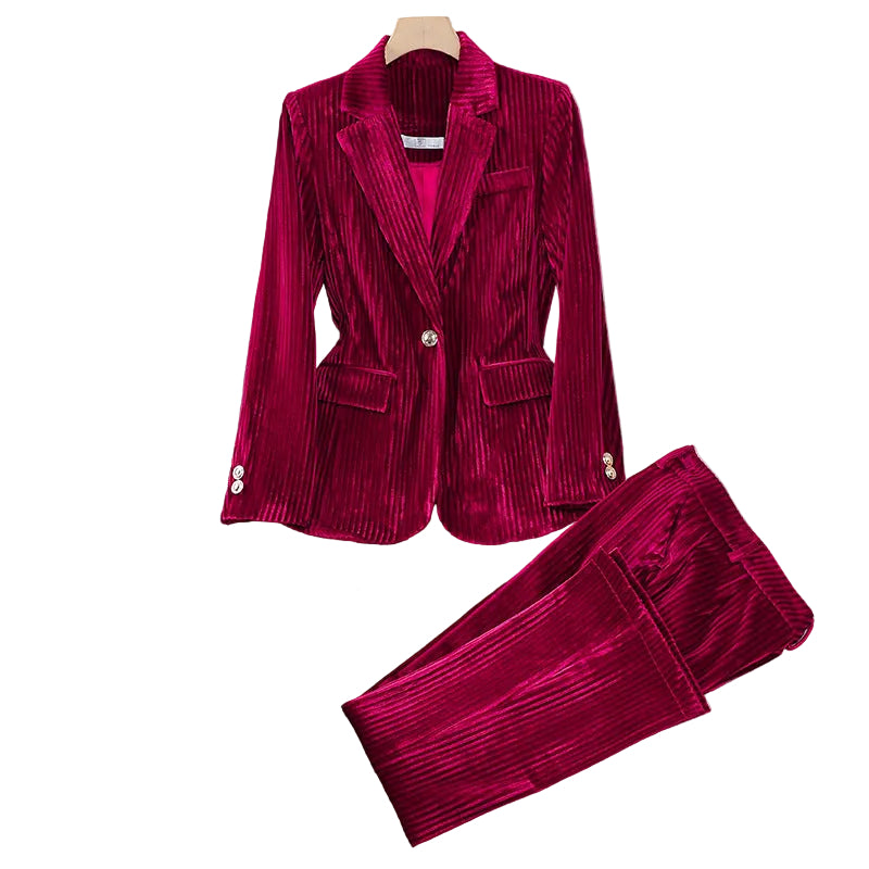 Ensemble de Costume Décontracté pour Femme avec Blazer Long 0