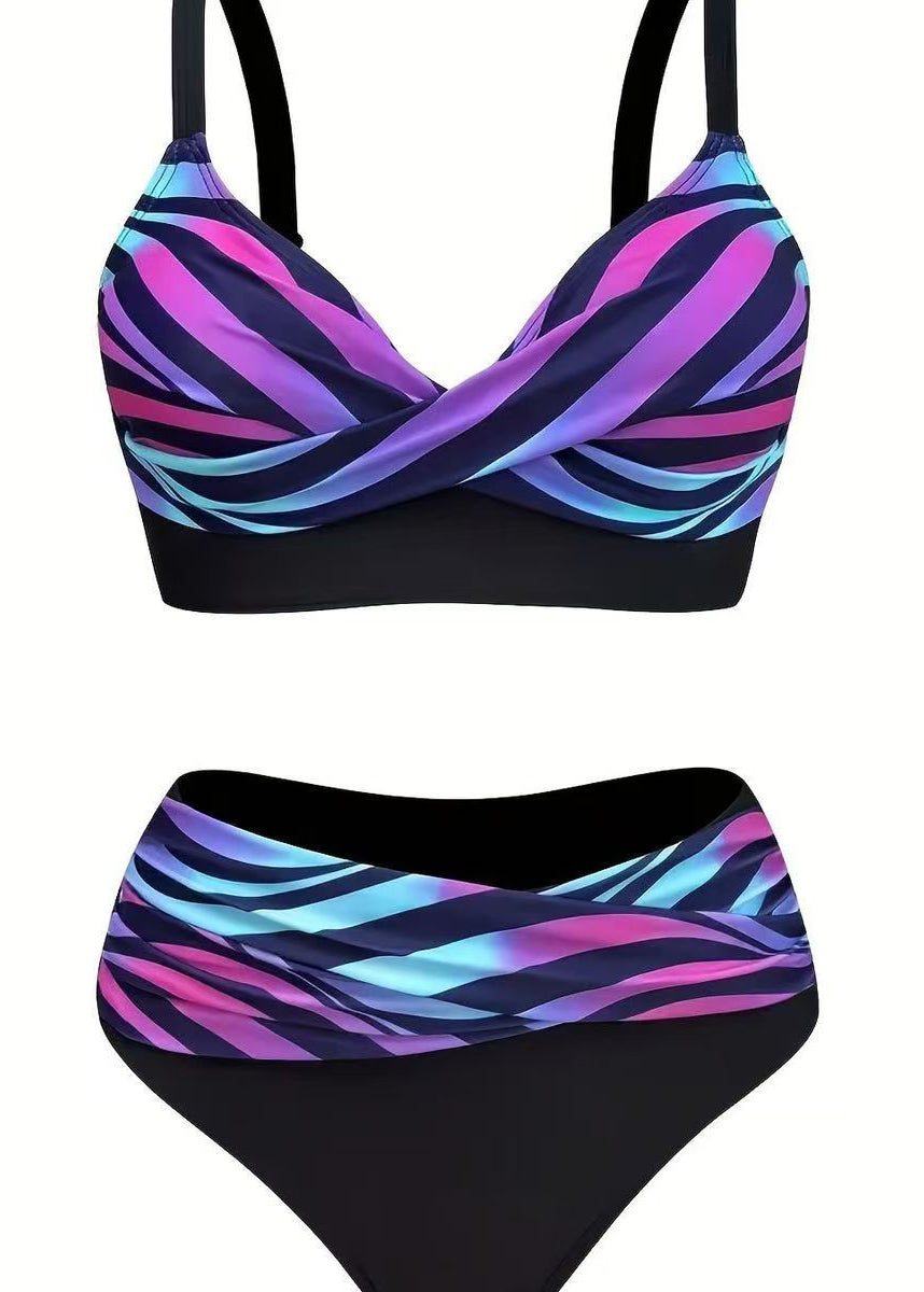 Ensemble de Maillots de Bain Femme à Rayures 3