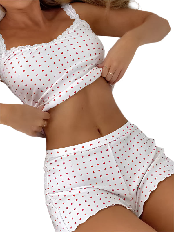 Ensemble de Nuit Floral à Bretelles Spaghetti pour Femmes 0