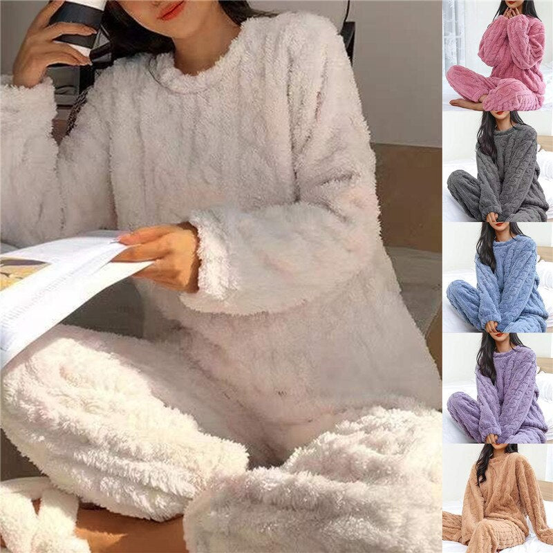 Ensemble de Pyjama en Fleece pour Femme Confortable 1