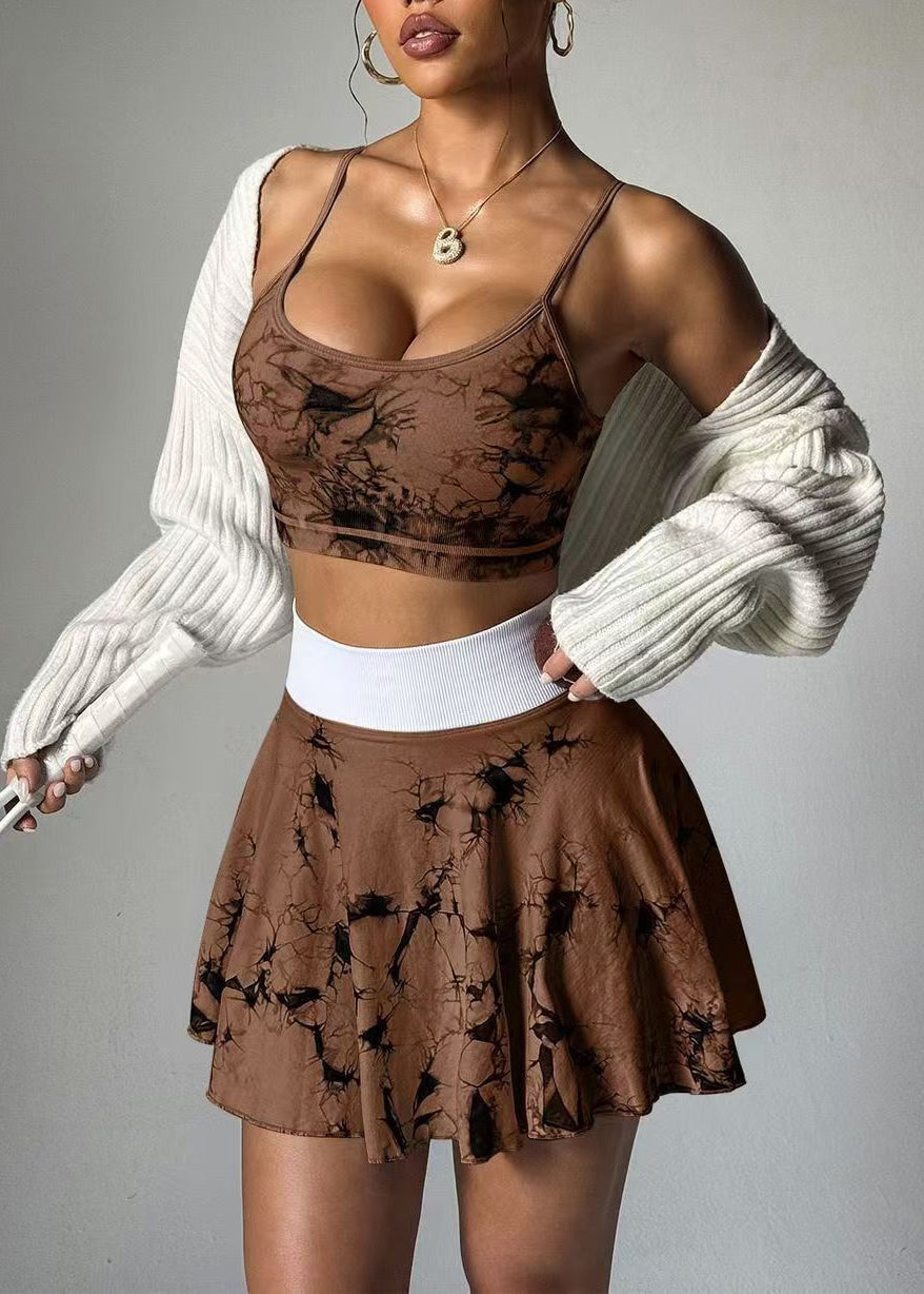 Ensemble de Sport Femme Imprimé Café Été 1