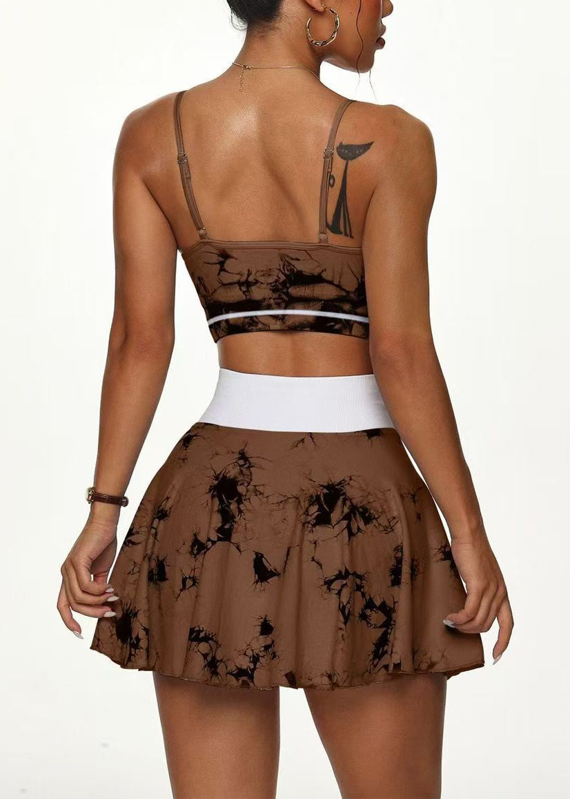 Ensemble de Sport Femme Imprimé Café Été 4