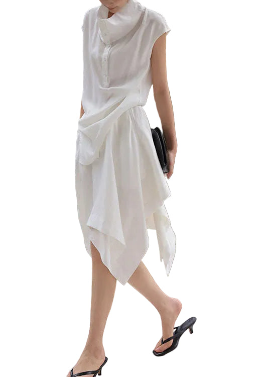 Ensemble deux pièces femme col montant design asymétrique 0