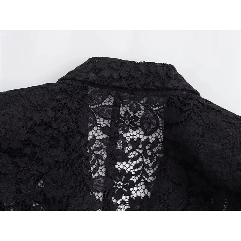 Ensemble en Dentelle pour Femme - Blazer et Jupe Élégante 5