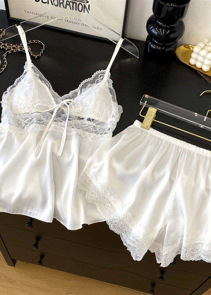 Ensemble lingerie femme dos nu dentelle patchwork 0