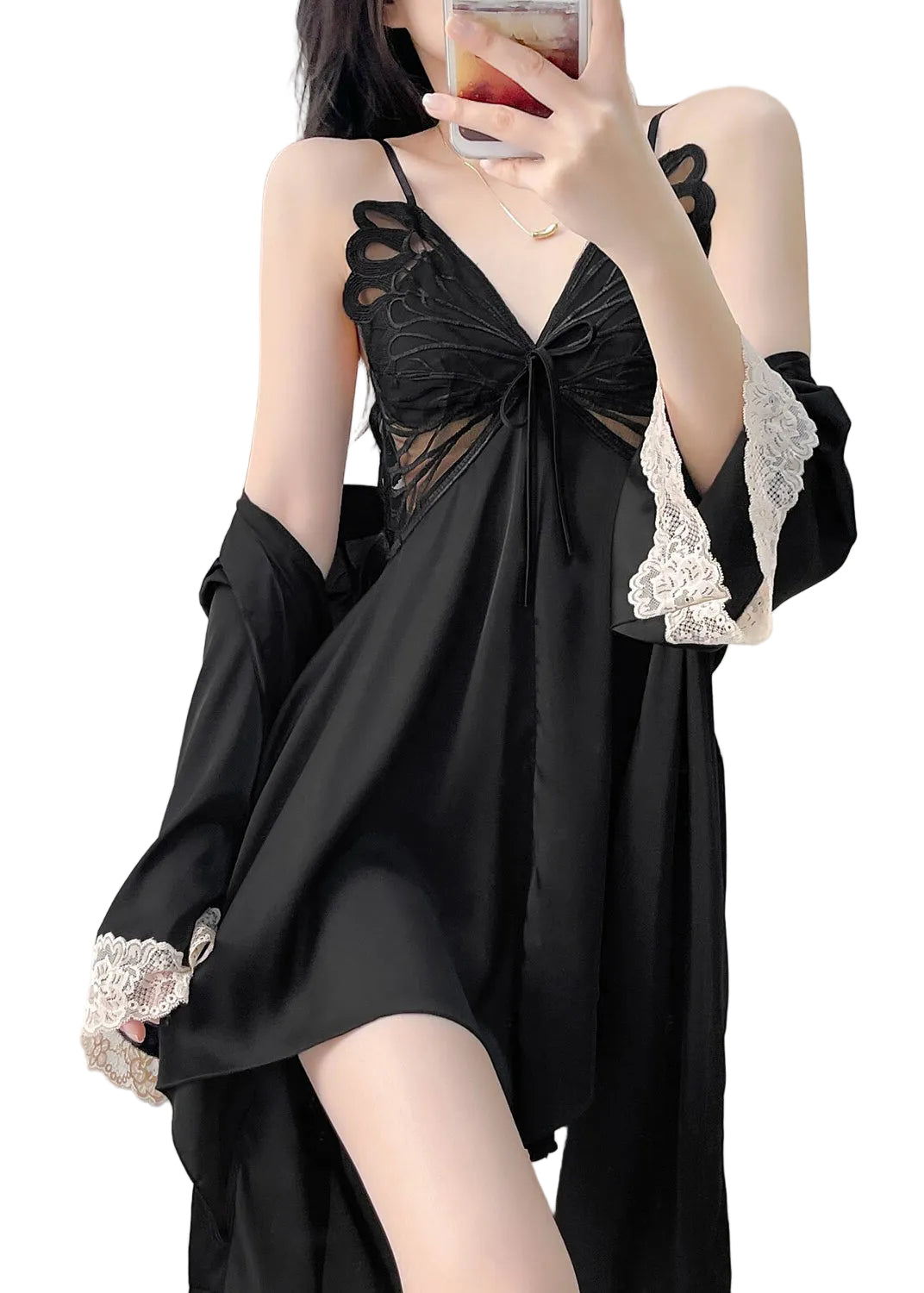 Ensemble lingerie femme style papillon délicat 0