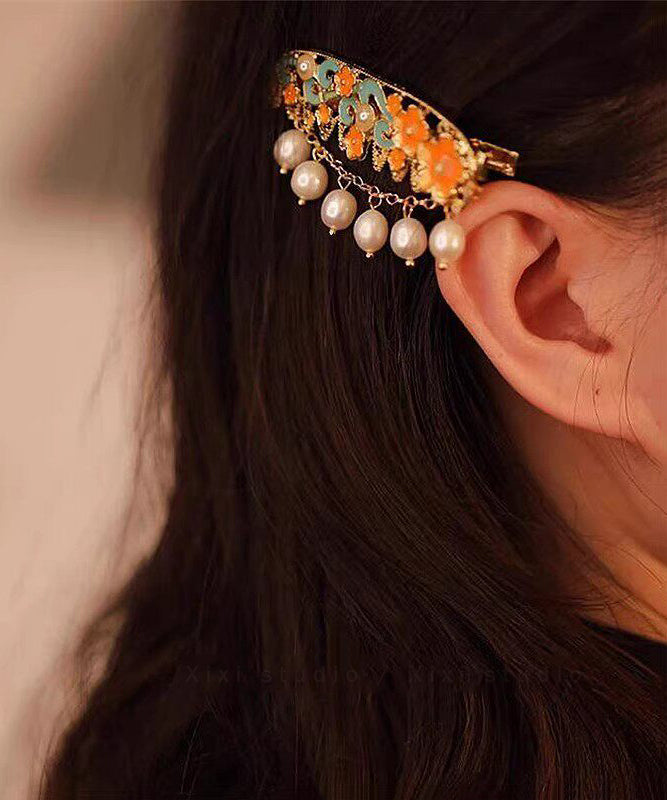 Épingle à cheveux féminine style chinois avec pampilles et perles 1