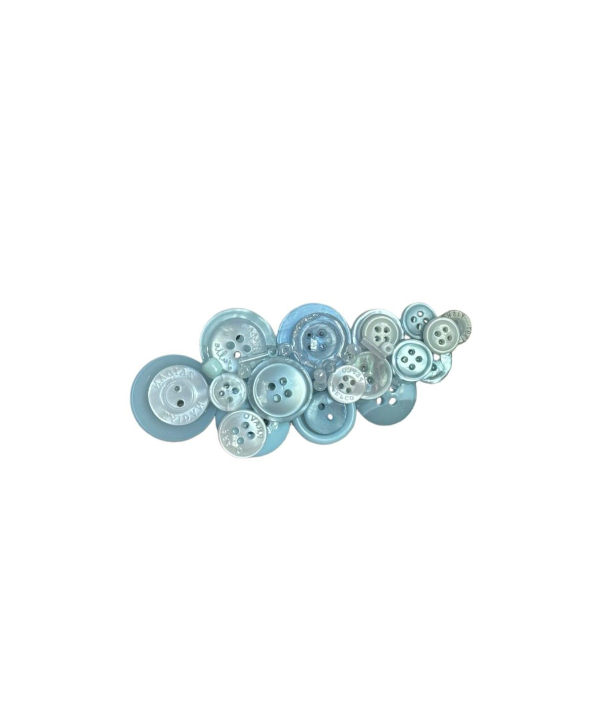 Épingle à cheveux femme style bouton bleu taillé 4