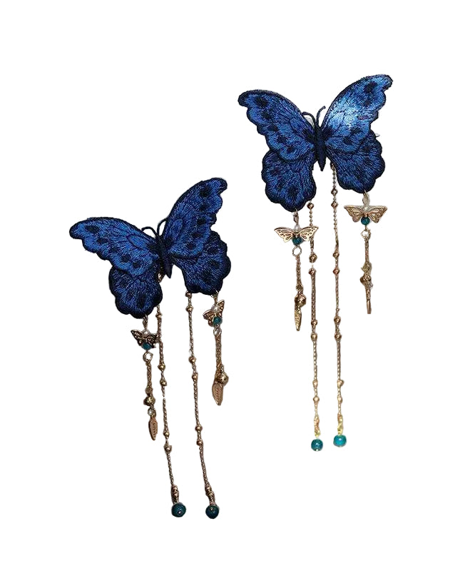 Épingle à cheveux femme style chinois avec broderie et pompon papillon 0