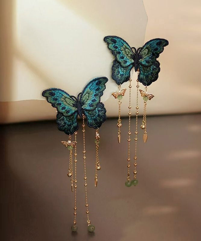 Épingle à cheveux femme style chinois avec broderie et pompon papillon 1