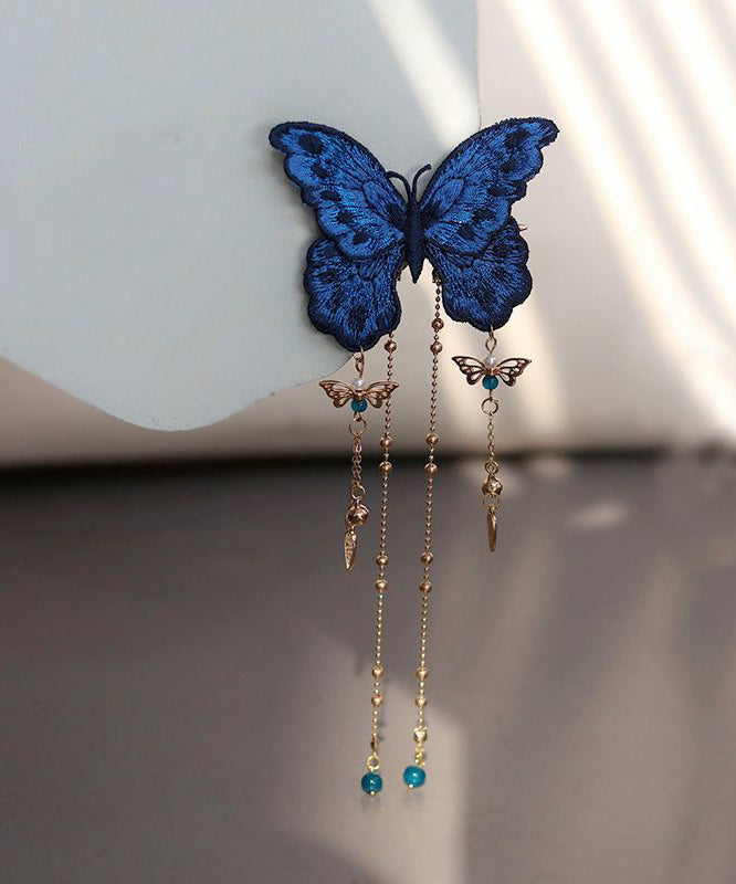 Épingle à cheveux femme style chinois avec broderie et pompon papillon 4