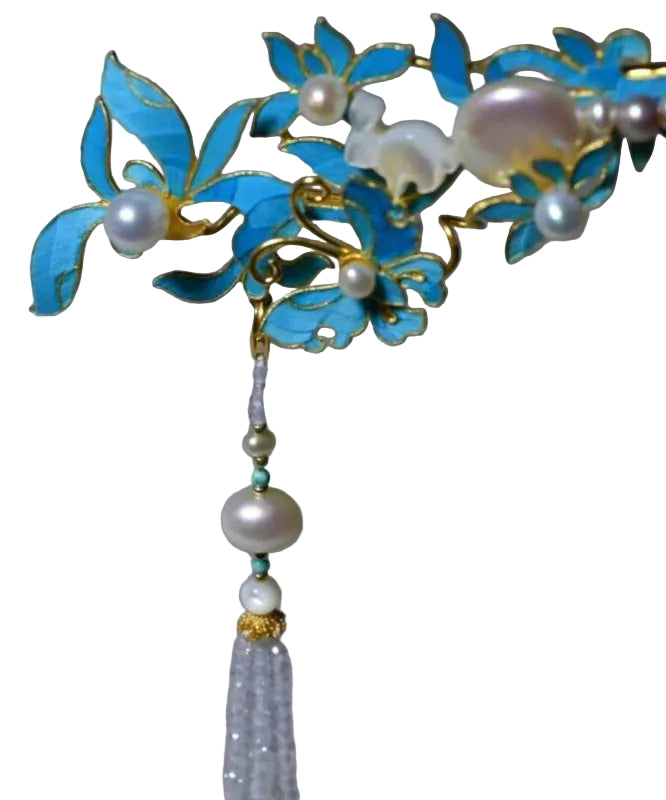 Épingle à cheveux femme style vintage avec pompon en perles 0