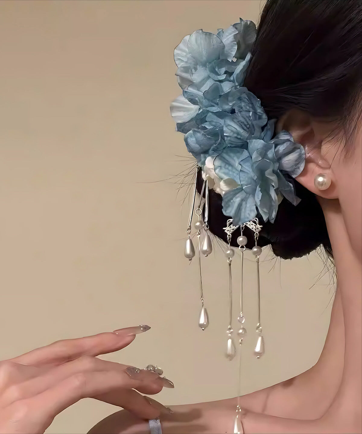 Épingles à Cheveux Florales Pour Femme Style Pompon Artisanales 2