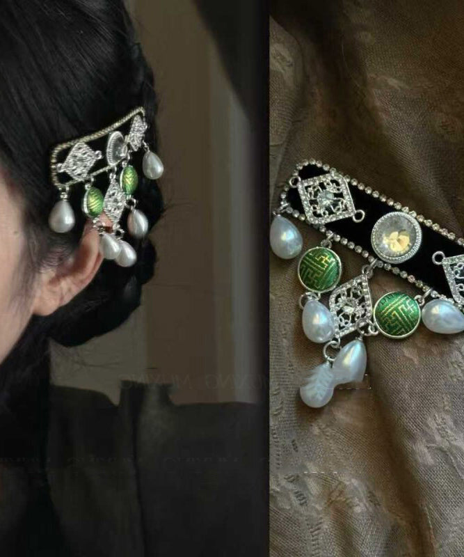 Épingles à cheveux pour femmes style goutte d'eau avec zircon et gland 2