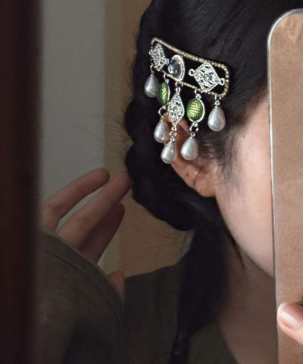 Épingles à cheveux pour femmes style goutte d'eau avec zircon et gland 3