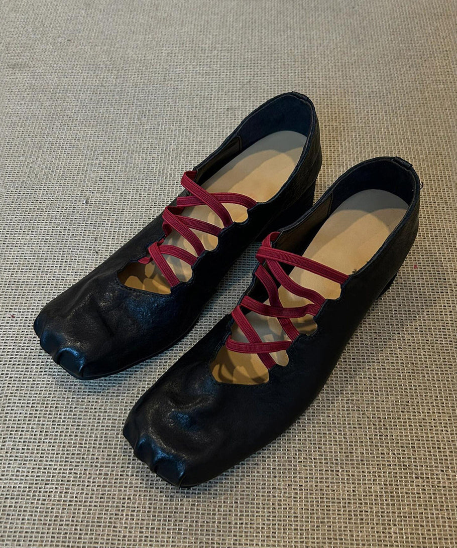 Escarpin Femme Chic et Confortable à Brides Croisées avec Talons Compensés 4
