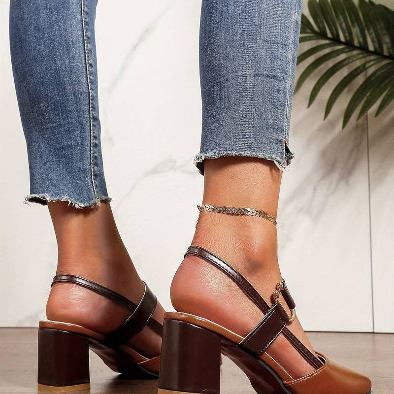 Escarpins Femme Color Block Talon Bloc Chic et Confortable 5