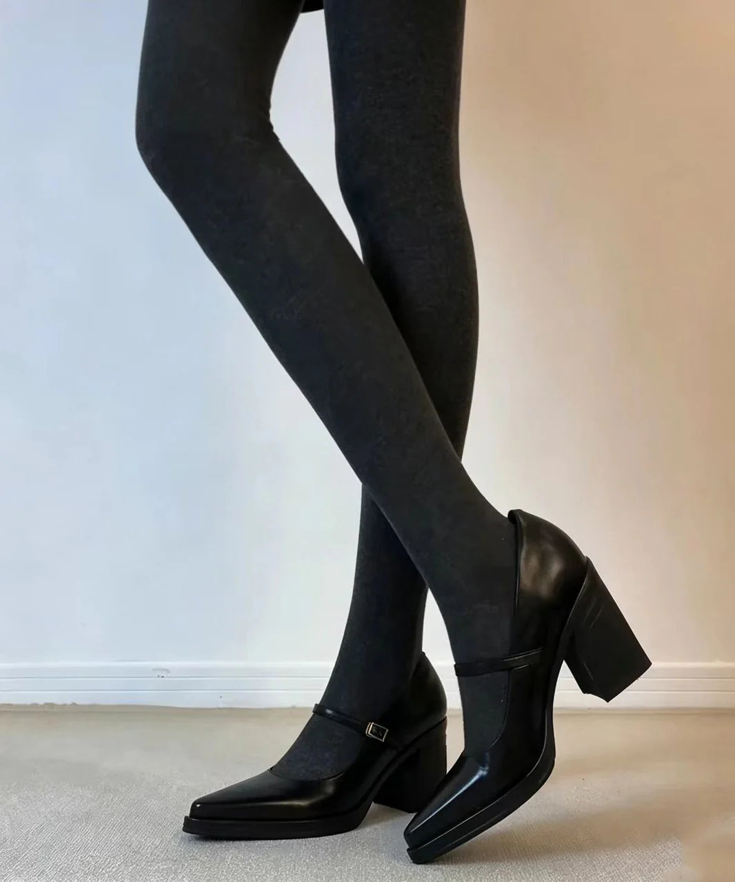 Escarpins Femme Talons Épais avec Bride à Boucle 2