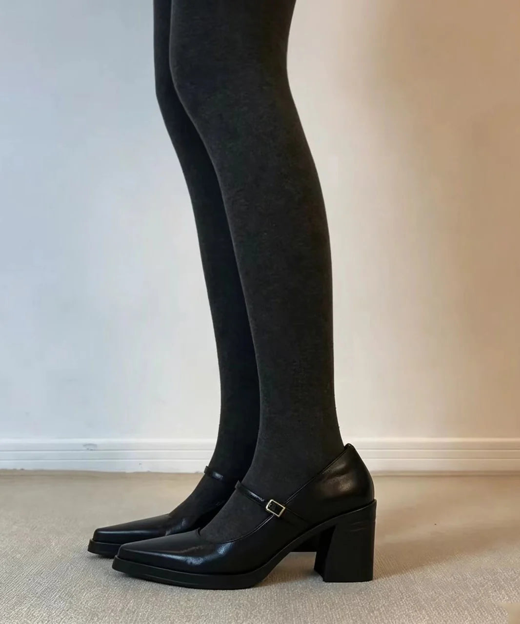 Escarpins Femme Talons Épais avec Bride à Boucle 4
