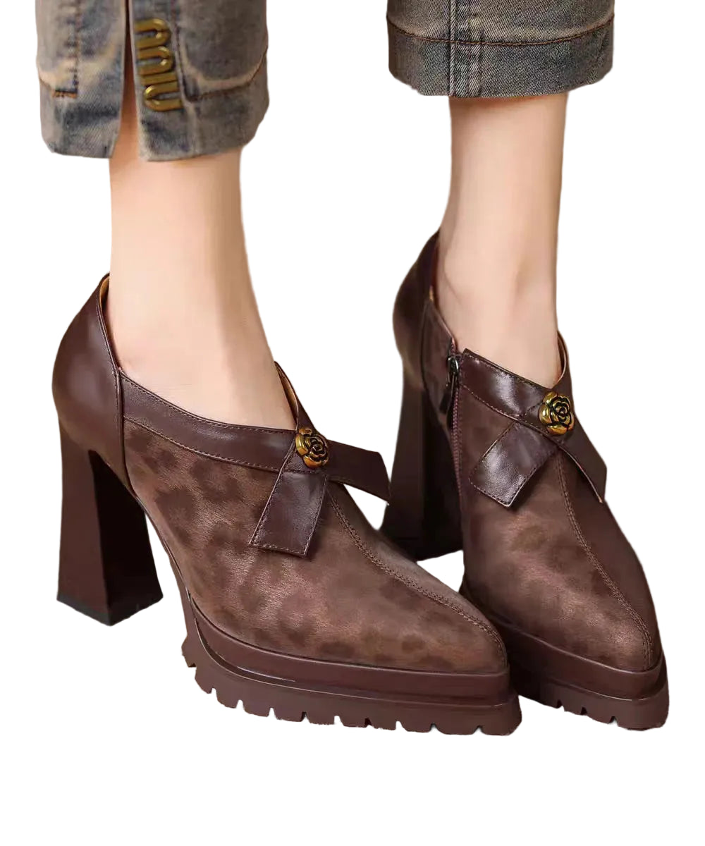 Escarpins à plateforme pour femme style léopard à talons épais 4