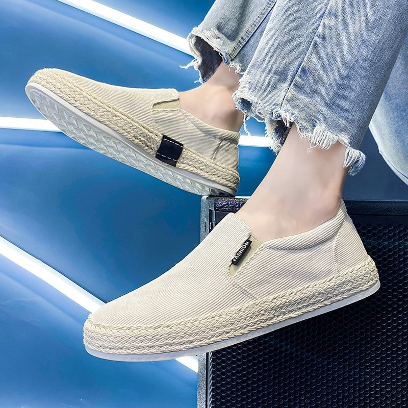 Espadrilles pour Hommes en Toile Respirante Noir et Blanc 1
