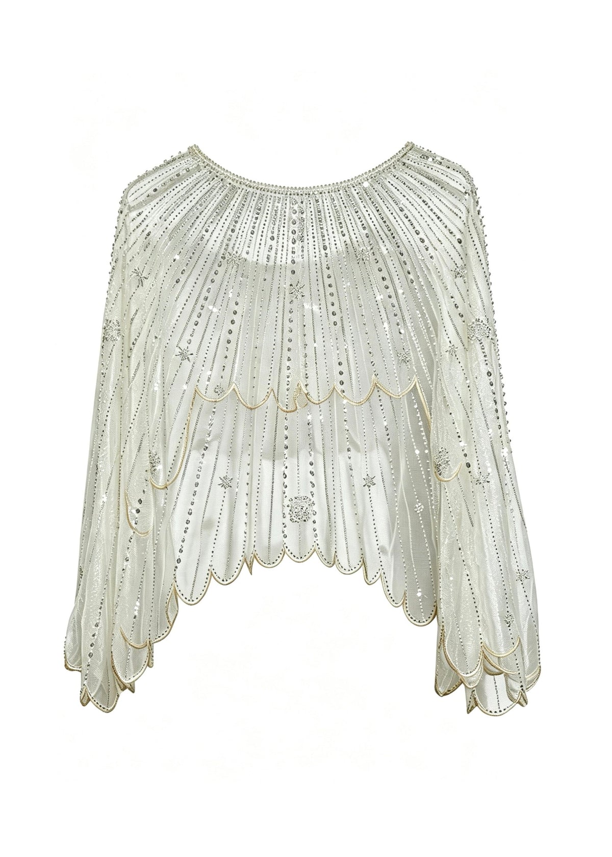 Femme Châle en Tulle avec Perles Style Estival 4