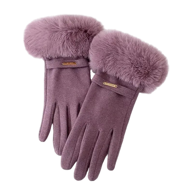 Gants Femme Chic Avec Revers En Fourrure 0