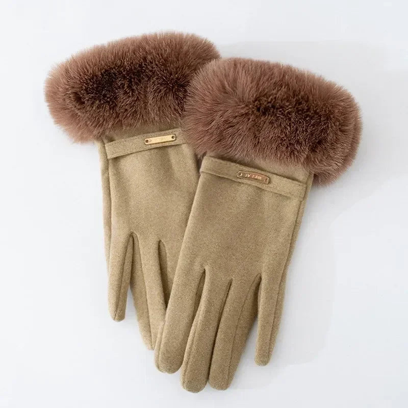 Gants Femme Chic Avec Revers En Fourrure 2