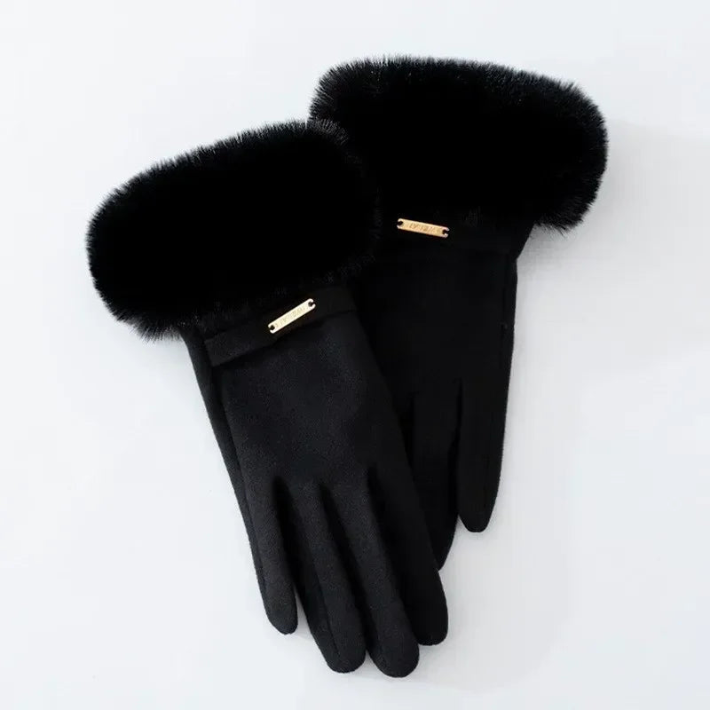 Gants Femme Chic Avec Revers En Fourrure 3