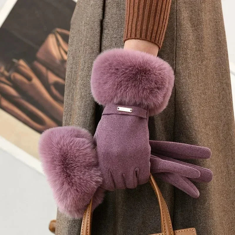 Gants Femme Chic Avec Revers En Fourrure 6