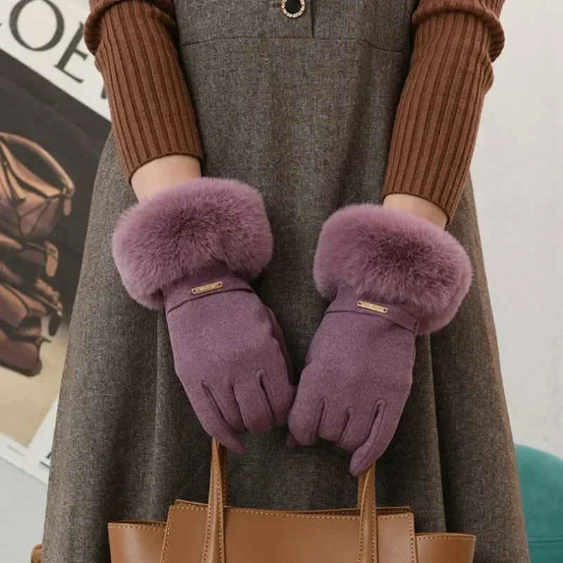 Gants Femme Chic Avec Revers En Fourrure 7