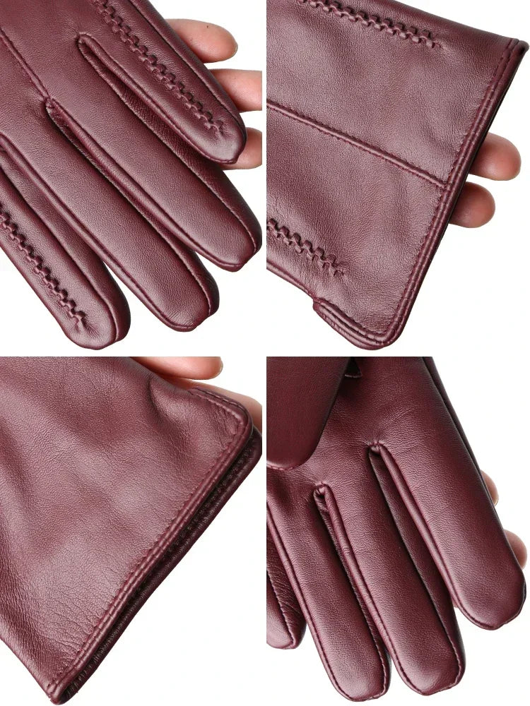 Gants d'Hiver pour Femmes en Cuir Synthétique Élégants et Durables