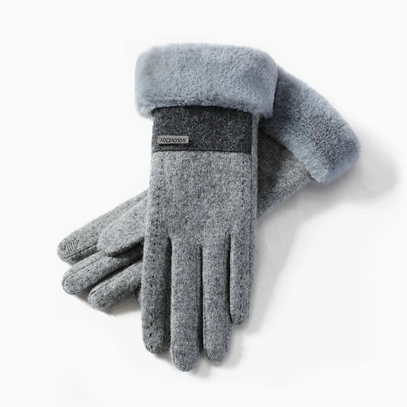 Gants pour Femmes en Pluche Élastique et Chaud