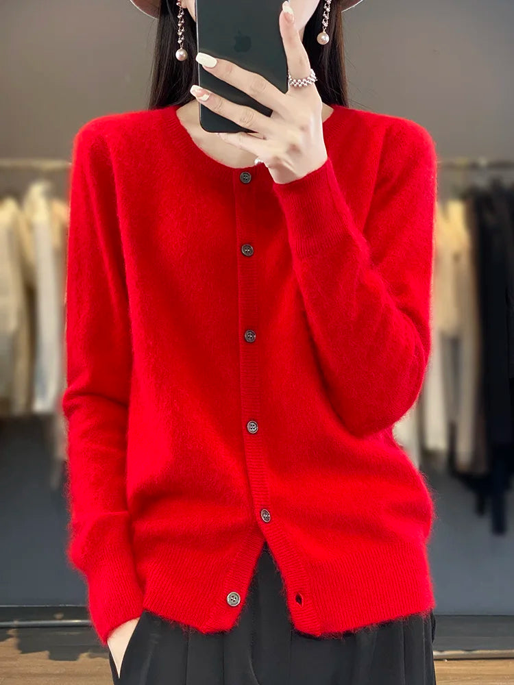 Gilet Femme Classique Col Ronde en Coton