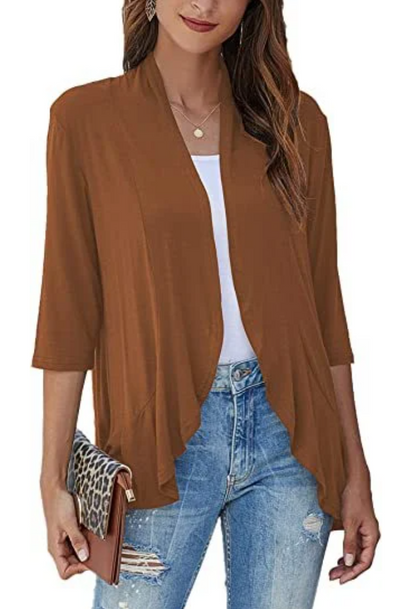 Gilet Femme Ouvert Tissu Doux Casual