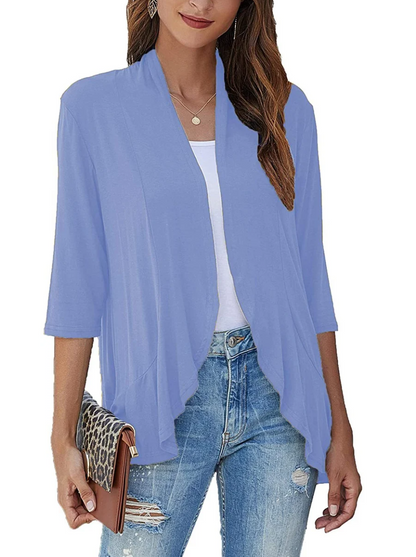 Gilet Femme Ouvert Tissu Doux Casual