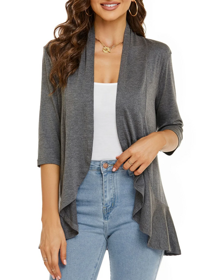 Gilet Femme Ouvert Tissu Doux Casual