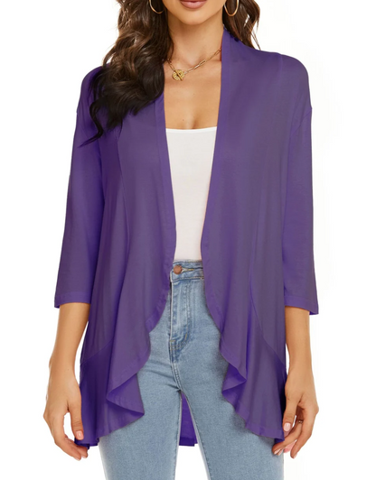 Gilet Femme Ouvert Tissu Doux Casual