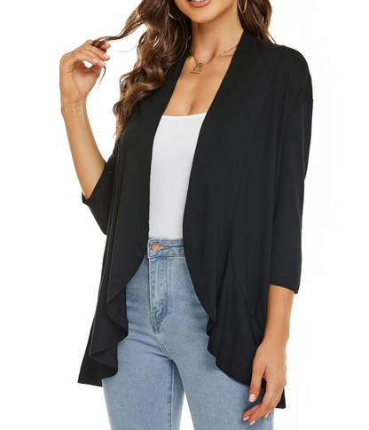 Gilet Femme Ouvert Tissu Doux Casual