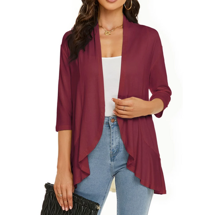 Gilet Femme Ouvert Tissu Doux Casual