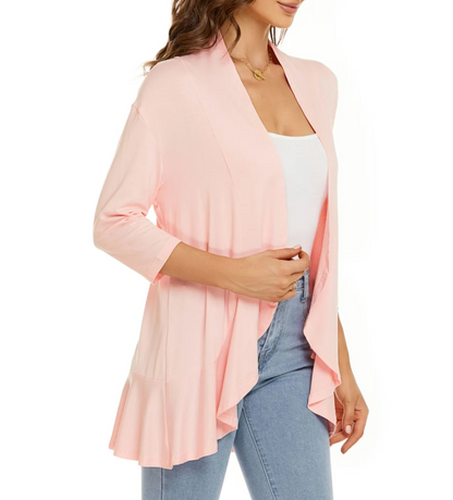 Gilet Femme Ouvert Tissu Doux Casual