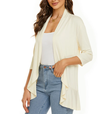 Gilet Femme Ouvert Tissu Doux Casual